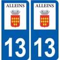 13 Alleins logo ville autocollant plaque sticker