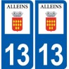 13 Alleins logo ville autocollant plaque sticker