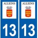 13 Alleins logo ville autocollant plaque sticker