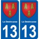 13 La Destrousse blason ville autocollant plaque sticker