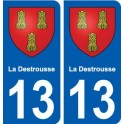 13 La Destrousse blason ville autocollant plaque sticker