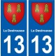 13 La Destrousse blason ville autocollant plaque sticker