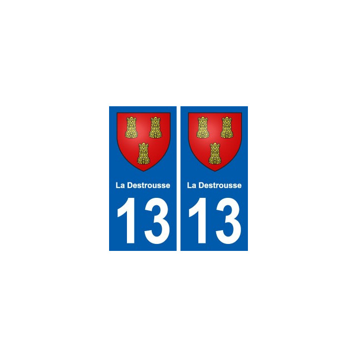 13 La Destrousse blason ville autocollant plaque sticker