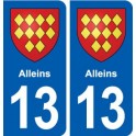 13 Alleins blason ville autocollant plaque sticker