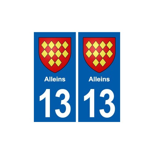 13 Alleins blason ville autocollant plaque sticker