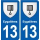 13 Eygalières blason ville autocollant plaque sticker