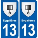 13 Eygalières blason ville autocollant plaque sticker