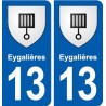 13 Eygalières blason ville autocollant plaque sticker