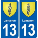 13 Lamanon blason ville autocollant plaque sticker