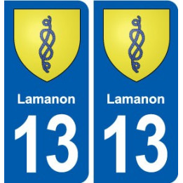 13 Lamanon blason ville autocollant plaque sticker