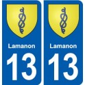 13 Lamanon blason ville autocollant plaque sticker