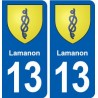 13 Lamanon blason ville autocollant plaque sticker