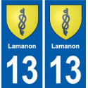 13 Lamanon blason ville autocollant plaque sticker
