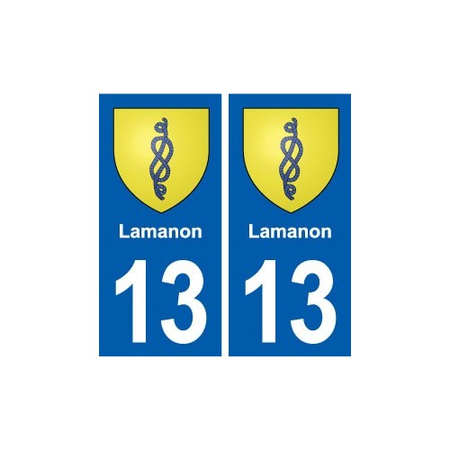 13 Lamanon blason ville autocollant plaque sticker