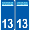 13 Saint-étienne-du-Grès logo ville autocollant plaque sticker