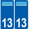 13 Saint-étienne-du-Grès logo ville autocollant plaque sticker