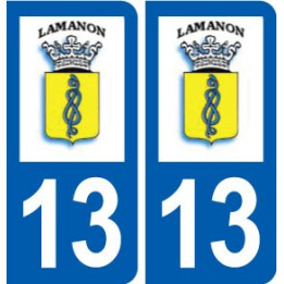 13 Lamanon logo ville autocollant plaque sticker