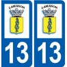 13 Lamanon logo ville autocollant plaque sticker