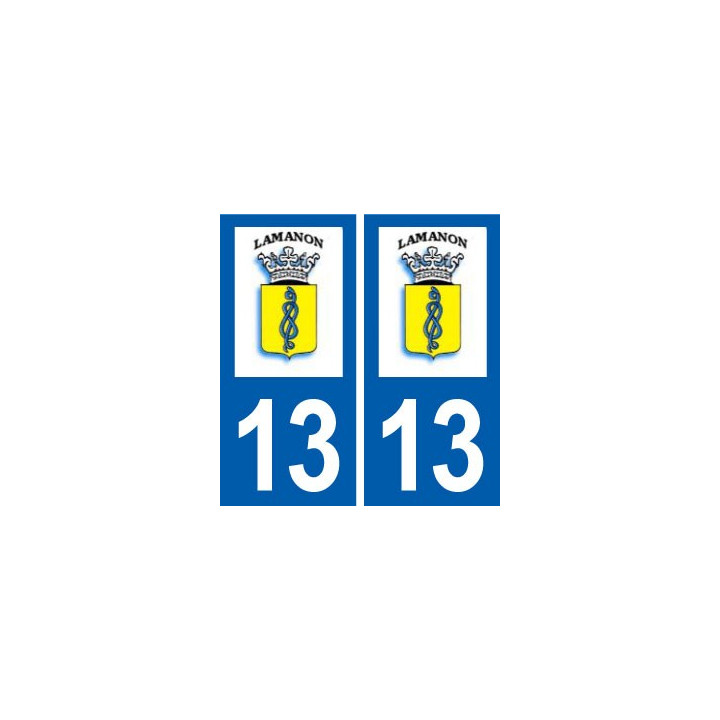 13 Lamanon logo ville autocollant plaque sticker