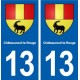 13 Châteauneuf-le-Rouge blason ville autocollant plaque sticker