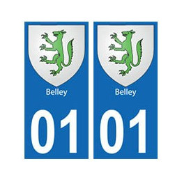 01 Belley ville autocollant plaque