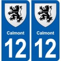 12 Calmont blason ville autocollant plaque sticker