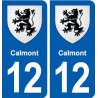 12 Calmont blason ville autocollant plaque sticker