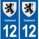 12 Calmont blason ville autocollant plaque sticker
