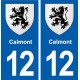 12 Calmont blason ville autocollant plaque sticker