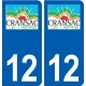 12 Cransac logo ville autocollant plaque sticker