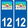 12 Cransac logo ville autocollant plaque sticker