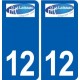 12 Laissac logo ville autocollant plaque sticker
