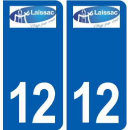 12 Laissac logo ville autocollant plaque sticker