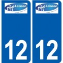 12 Laissac logo ville autocollant plaque sticker