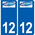 12 Laissac logo ville autocollant plaque sticker