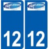12 Laissac logo ville autocollant plaque sticker