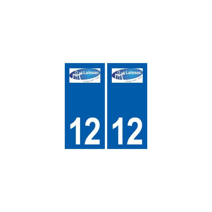12 Laissac logo ville autocollant plaque sticker