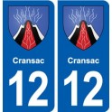 12 Cransac blason ville autocollant plaque sticker