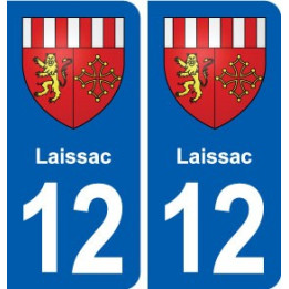 12 Laissac blason ville autocollant plaque sticker