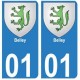 01 Belley ville autocollant plaque