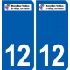 12 Marcillac-Vallon logo ville autocollant plaque sticker