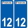 12 Marcillac-Vallon logo ville autocollant plaque sticker