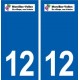 12 Marcillac-Vallon logo ville autocollant plaque sticker