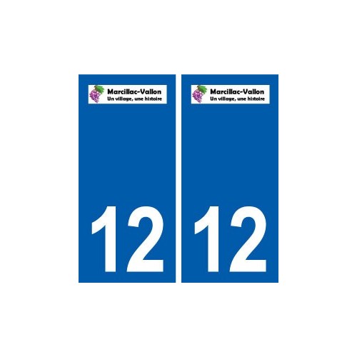 12 Marcillac-Vallon logo ville autocollant plaque sticker
