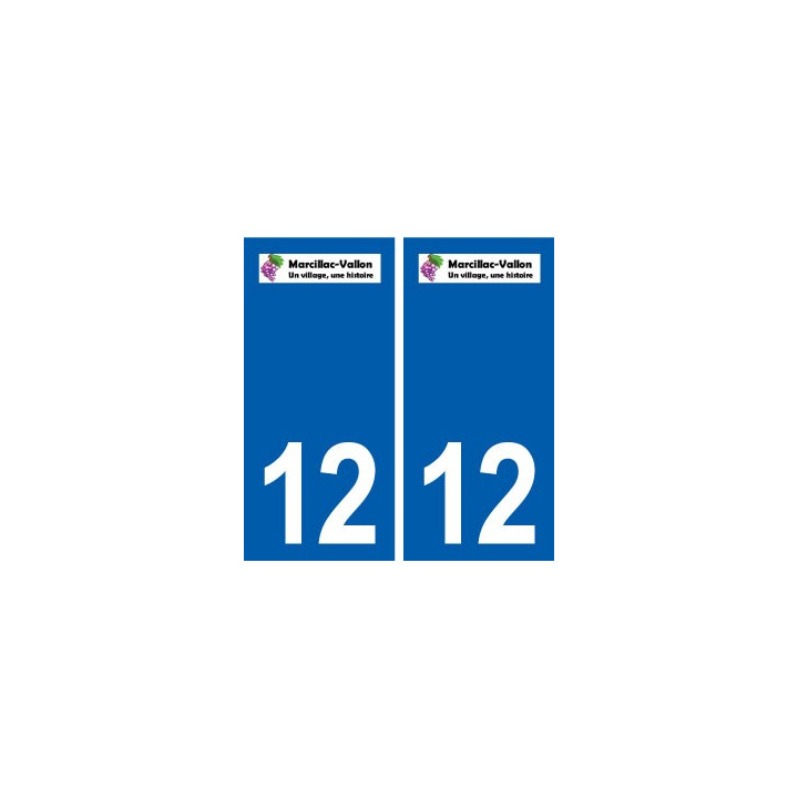 12 Marcillac-Vallon logo ville autocollant plaque sticker