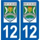 12 Pont-de-Salars logo ville autocollant plaque sticker
