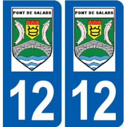 12 Pont-de-Salars logo ville autocollant plaque sticker