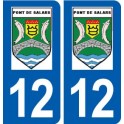 12 Pont-de-Salars logo ville autocollant plaque sticker