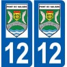 12 Pont-de-Salars logo ville autocollant plaque sticker