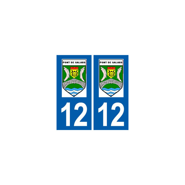12 Pont-de-Salars logo ville autocollant plaque sticker